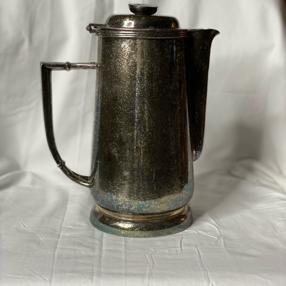 Vintage Large Hilton Hotel Silver Soldered Teapot 1961 LARGE 54oz